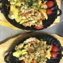 Сковородочка жареного картофеля с курицей